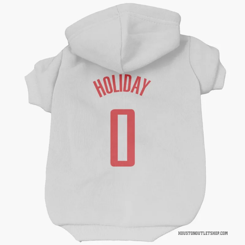 Aaron Holiday  White Houston Rockets  Cat & Dog Pet Hoodie