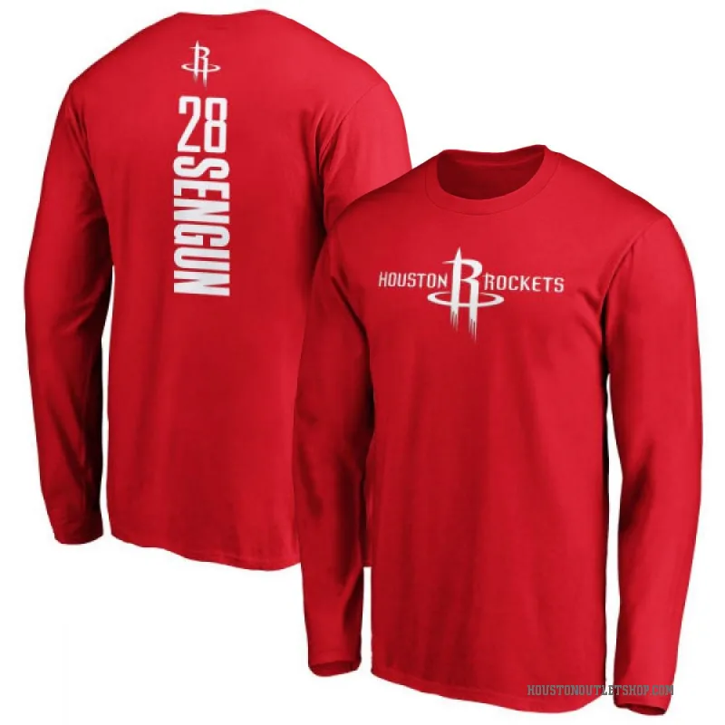 Alperen Sengun Men's Red Houston Rockets Backer Long Sleeve T-Shirt