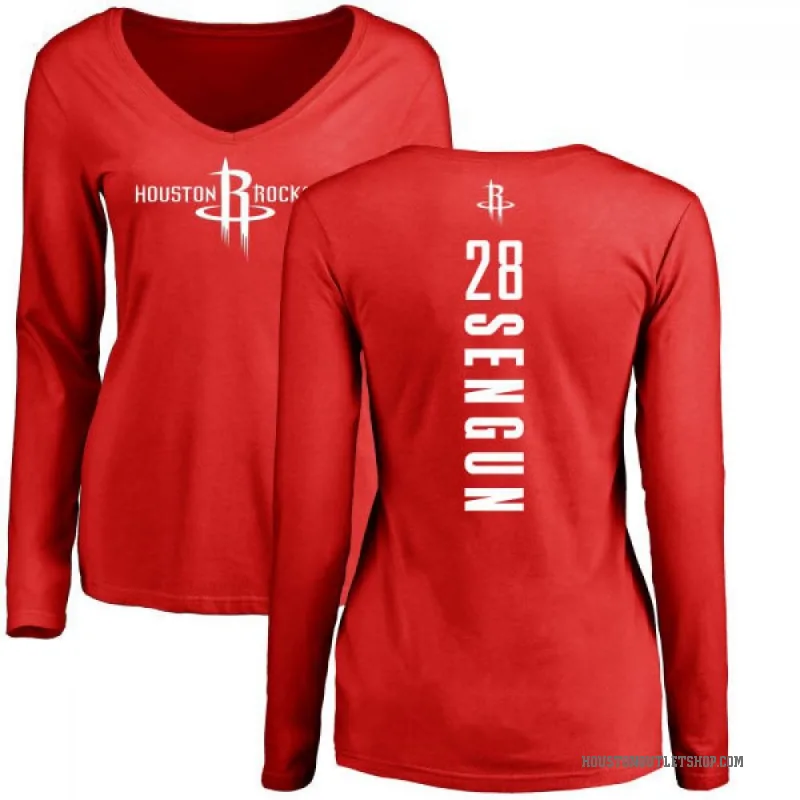 Alperen Sengun Women's Red Houston Rockets Backer Long Sleeve T-Shirt
