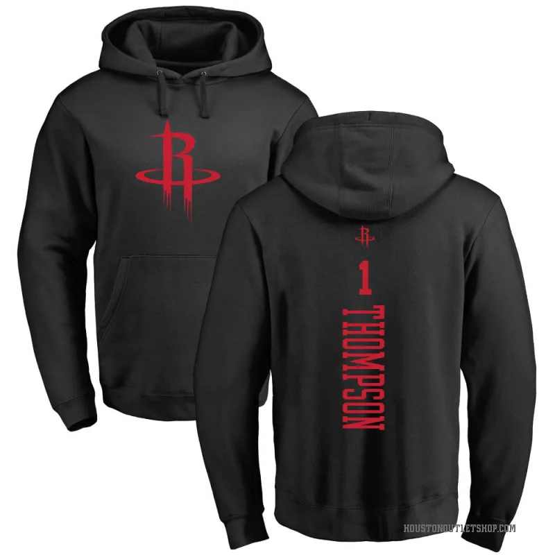 Amen Thompson Men's Black Houston Rockets Branded One Color Backer Pullover Hoodie