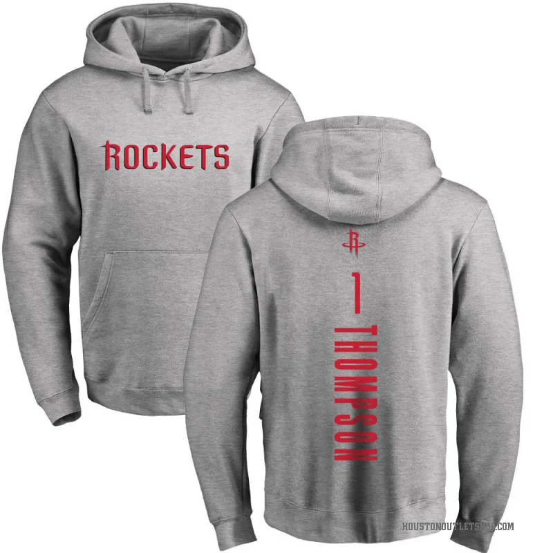 Amen Thompson Men's Houston Rockets Branded Ash Backer Pullover Hoodie