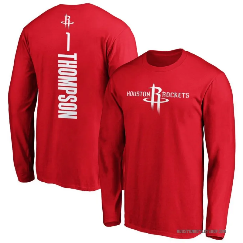 Amen Thompson Men's Red Houston Rockets Backer Long Sleeve T-Shirt