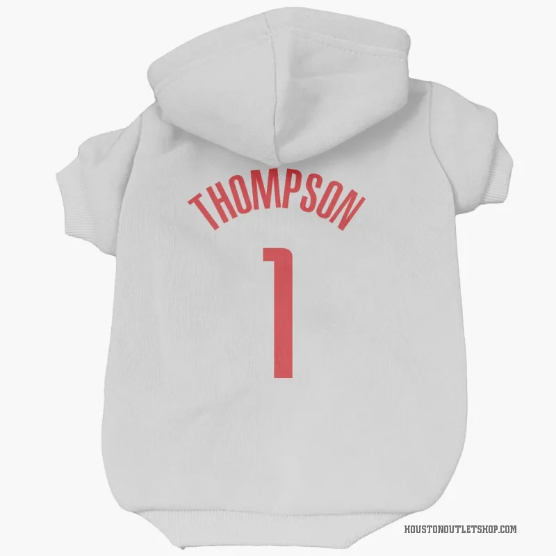 Amen Thompson  White Houston Rockets  Cat & Dog Pet Hoodie