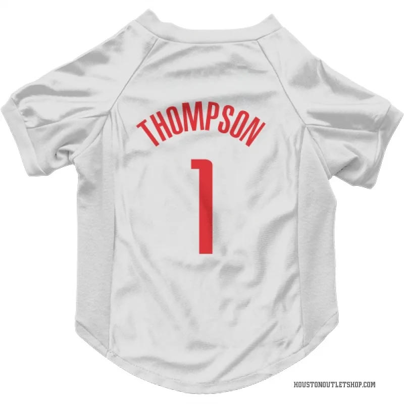 Amen Thompson  White Houston Rockets  Cat & Dog Pet Jersey