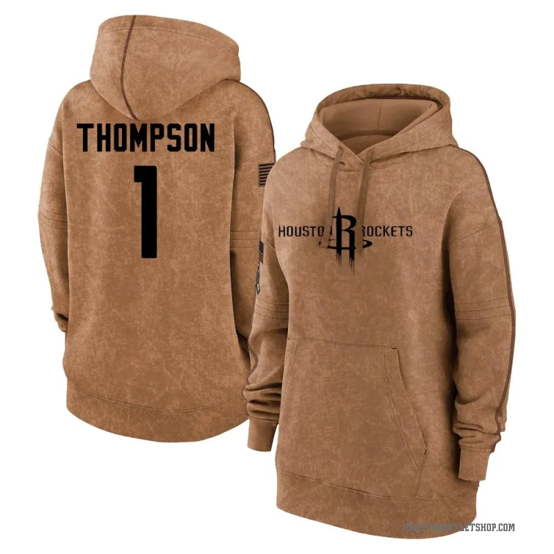 Amen Thompson Women's Brown Houston Rockets 2023 Salute to Service Pullover Hoodie