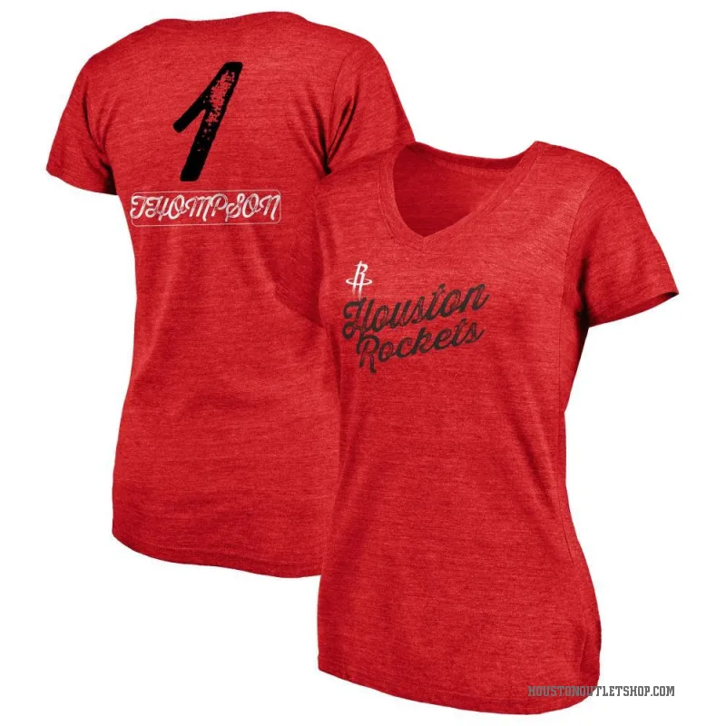 Amen Thompson Women's Red Houston Rockets Sideline V-Neck T-Shirt