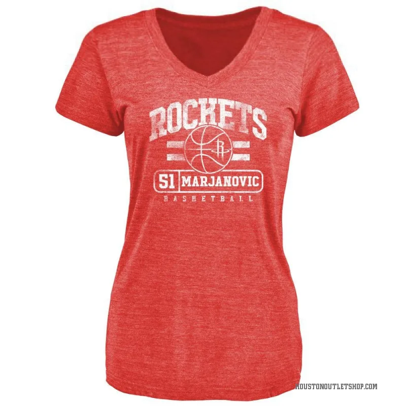 Boban Marjanovic Women's Red Houston Rockets Baseline T-Shirt