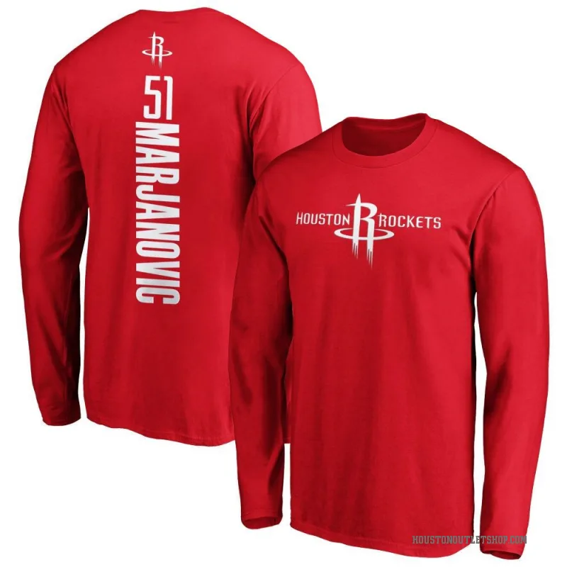 Boban Marjanovic Youth Red Houston Rockets Backer Long Sleeve T-Shirt