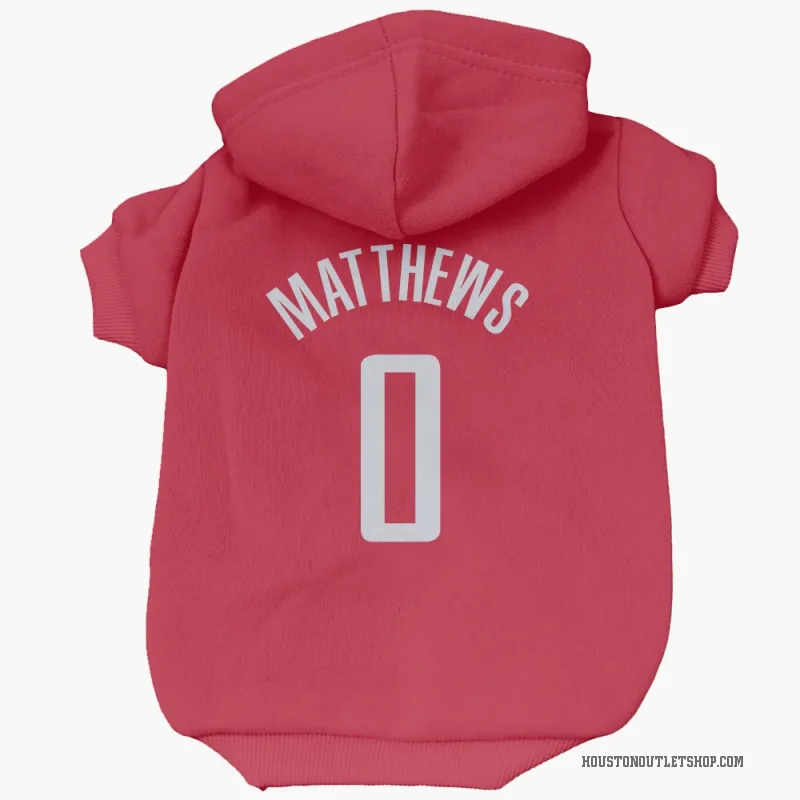 Cameron Matthews  Red Houston Rockets  Cat & Dog Pet Hoodie