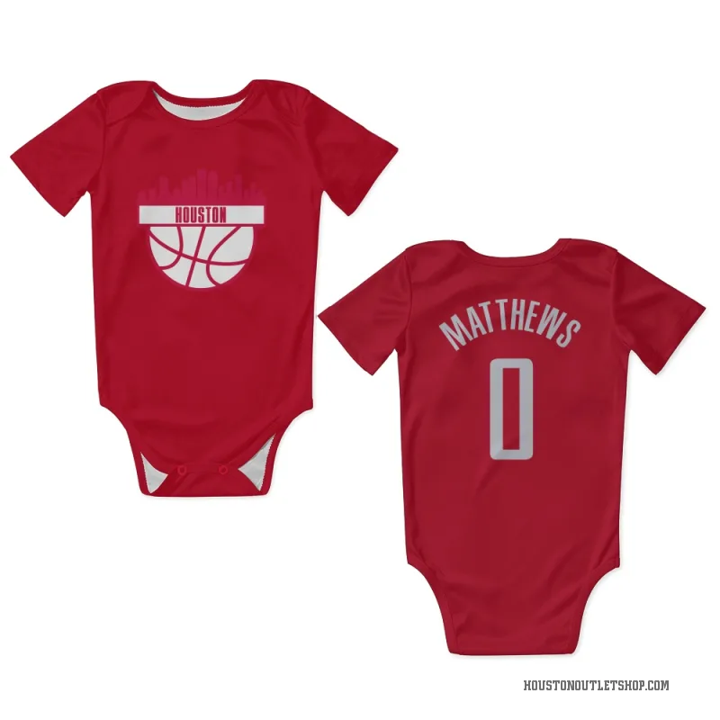 Cameron Matthews  Red Houston Rockets  Newborn & Infant Bodysuit