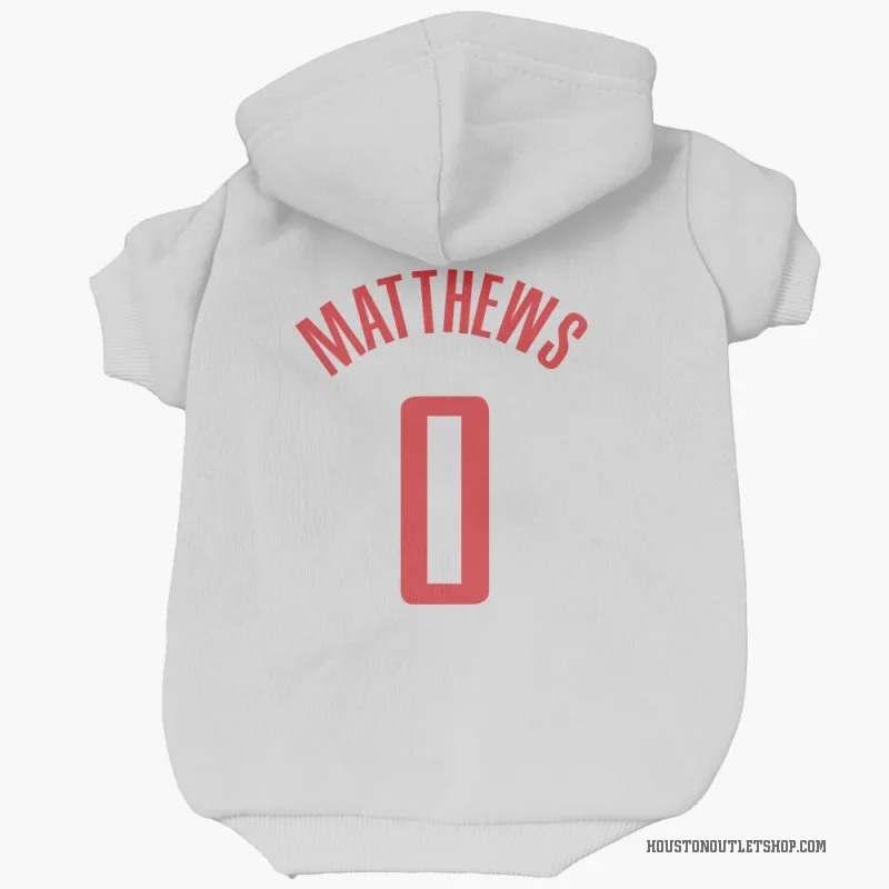 Cameron Matthews  White Houston Rockets  Cat & Dog Pet Hoodie