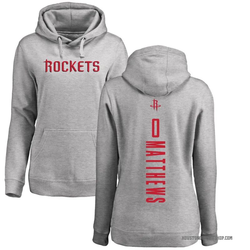 Cameron Matthews Women's Houston Rockets Branded Ash Backer Pullover Hoodie