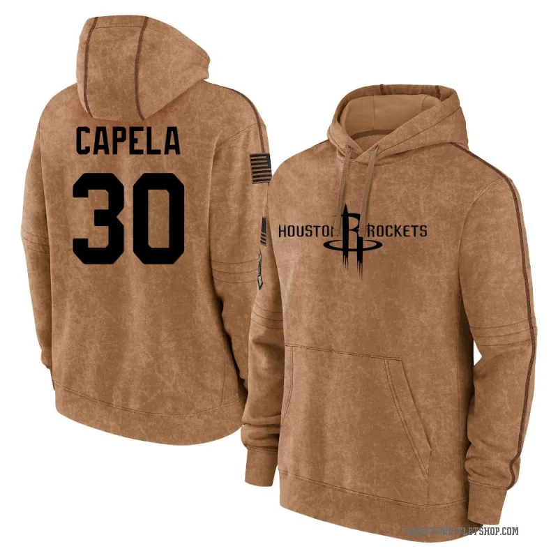 Clint Capela Men's Brown Houston Rockets 2023 Salute to Service Club Pullover Hoodie