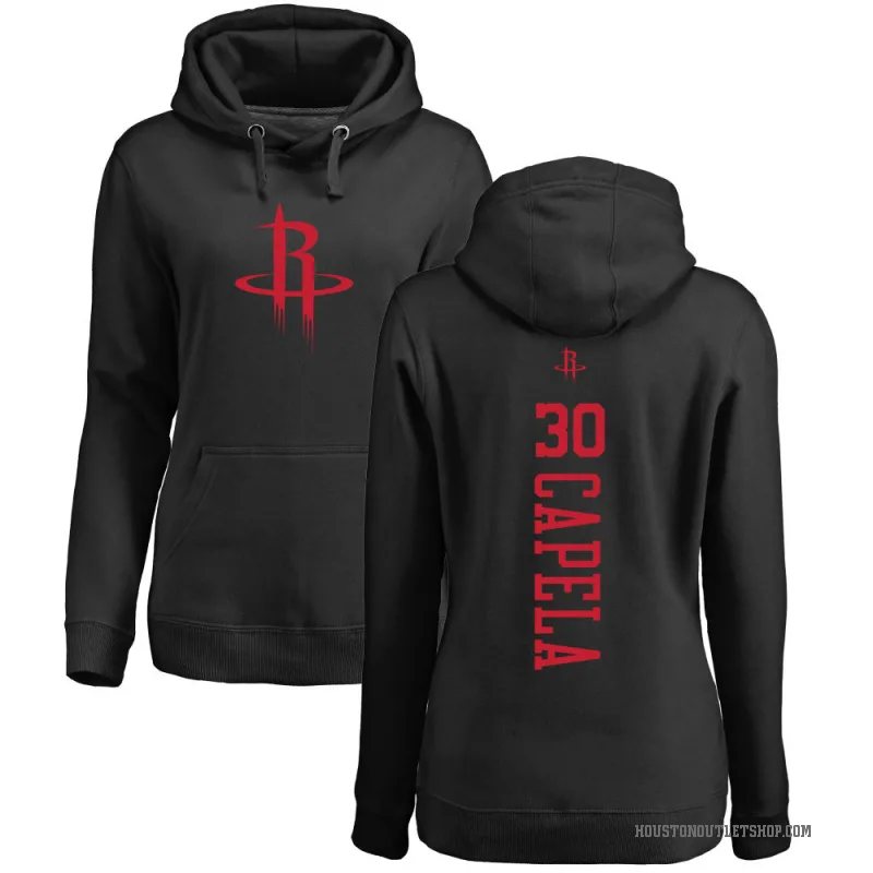 Clint Capela Women's Black Houston Rockets Branded One Color Backer Pullover Hoodie