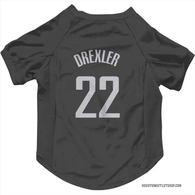 Clyde Drexler  Black Houston Rockets  Cat & Dog Pet Jersey