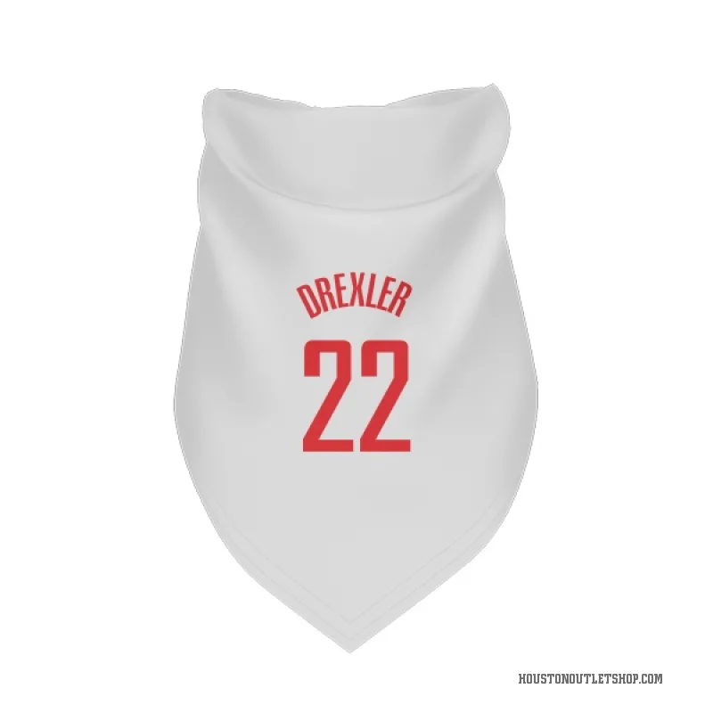 Clyde Drexler  White Houston Rockets  Cat & Dog Pet Bandana