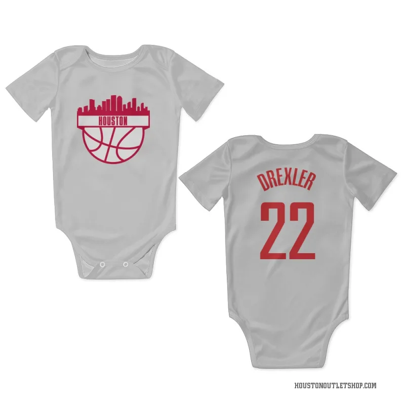 Clyde Drexler  White Houston Rockets  Newborn & Infant Bodysuit