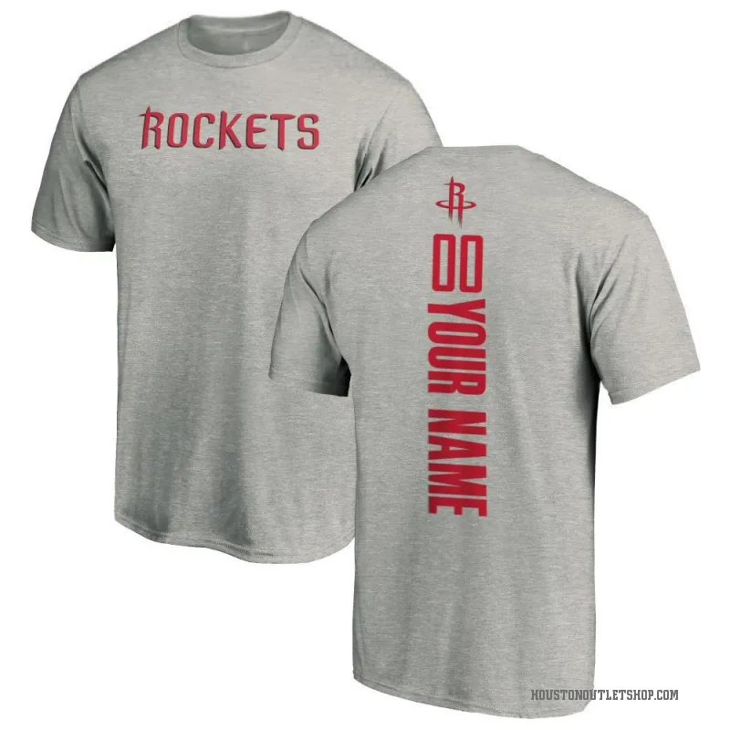 Custom Men's Houston Rockets Ash Backer T-Shirt