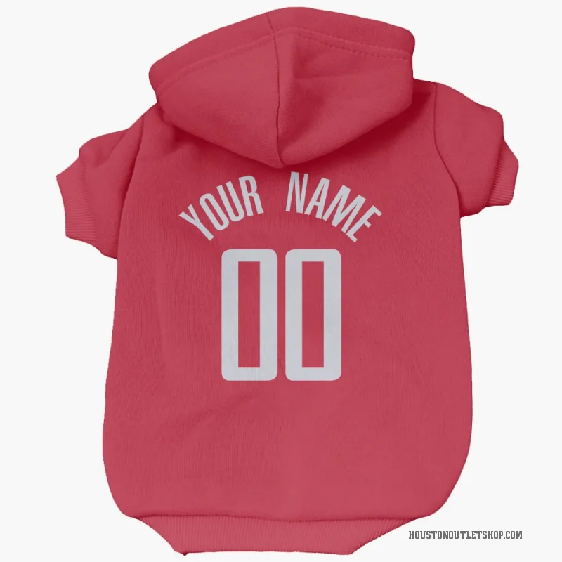 Custom  Red Houston Rockets   Cat & Dog Pet Hoodie