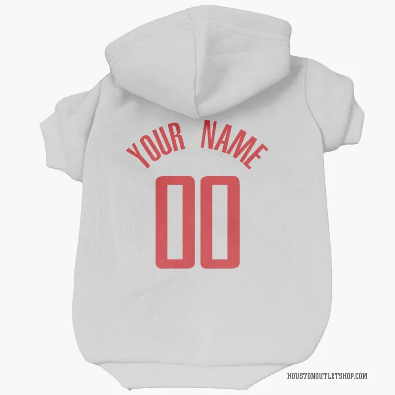 Custom  White Houston Rockets   Cat & Dog Pet Hoodie