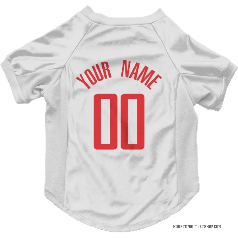 Custom  White Houston Rockets   Cat & Dog Pet Jersey