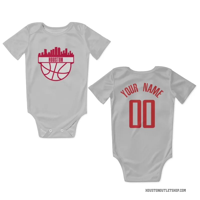Custom  White Houston Rockets   Newborn & Infant Bodysuit