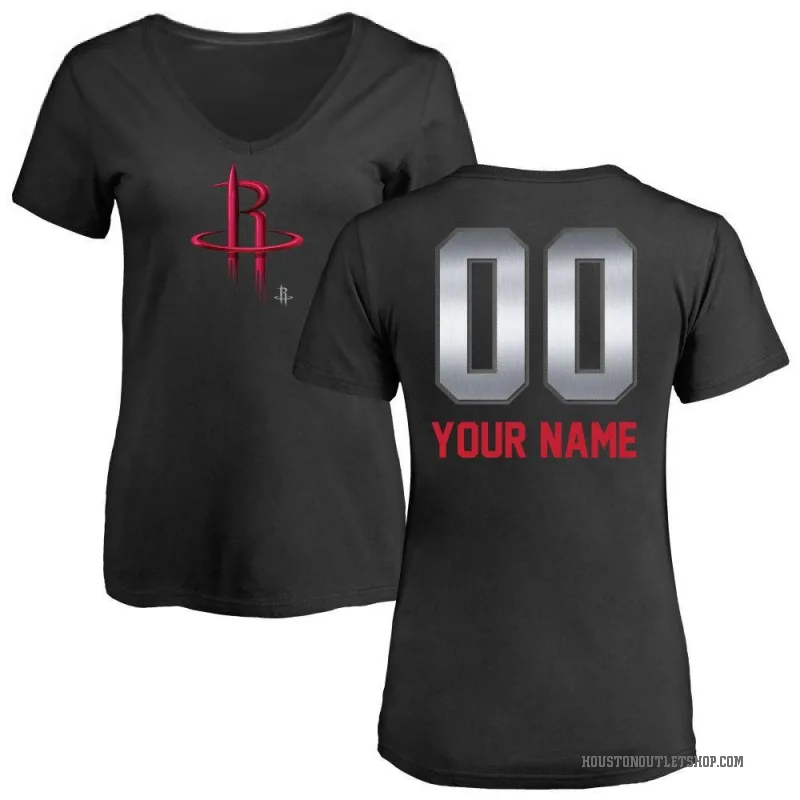 Custom Women's Black Houston Rockets Midnight Mascot T-Shirt