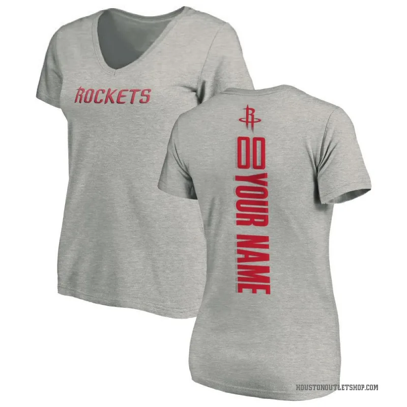 Custom Women's Houston Rockets Ash Backer T-Shirt