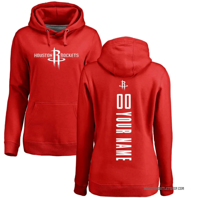 Custom Women's Red Houston Rockets Branded Backer Pullover Hoodie