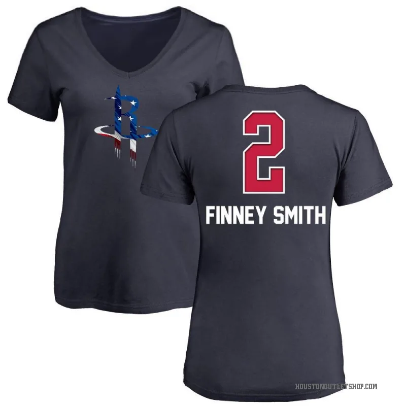 Dorian Finney-Smith Women's Navy Houston Rockets Name and Number Banner Wave V-Neck T-Shirt