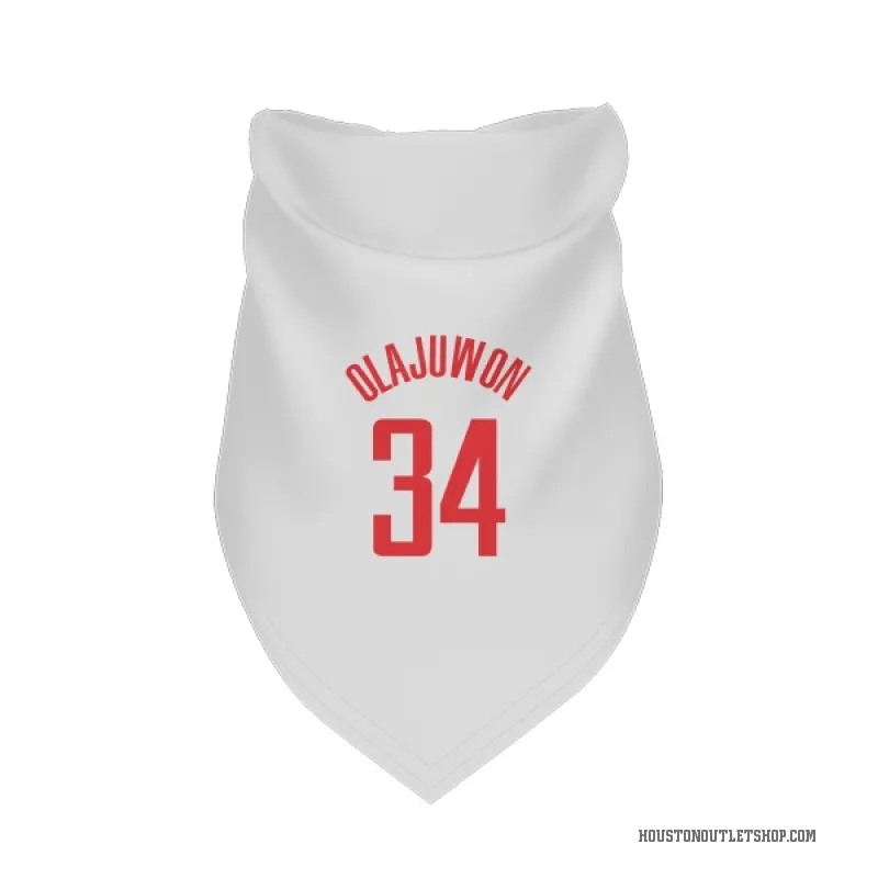 Hakeem Olajuwon  White Houston Rockets  Cat & Dog Pet Bandana