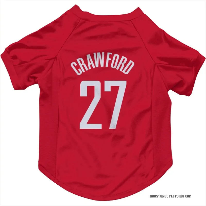 Isaiah Crawford  Red Houston Rockets  Cat & Dog Pet Jersey