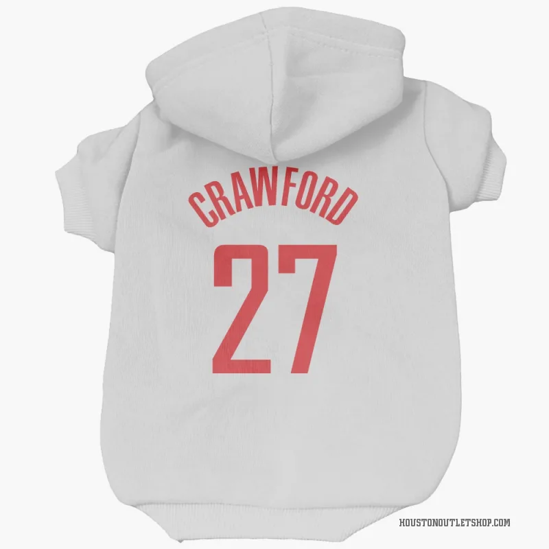 Isaiah Crawford  White Houston Rockets  Cat & Dog Pet Hoodie