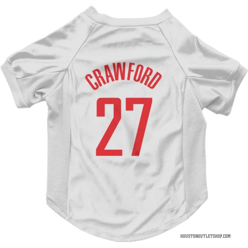 Isaiah Crawford  White Houston Rockets  Cat & Dog Pet Jersey