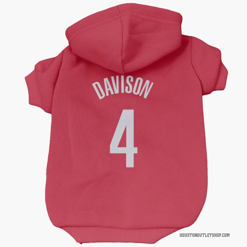 JD Davison  Red Houston Rockets  Cat & Dog Pet Hoodie
