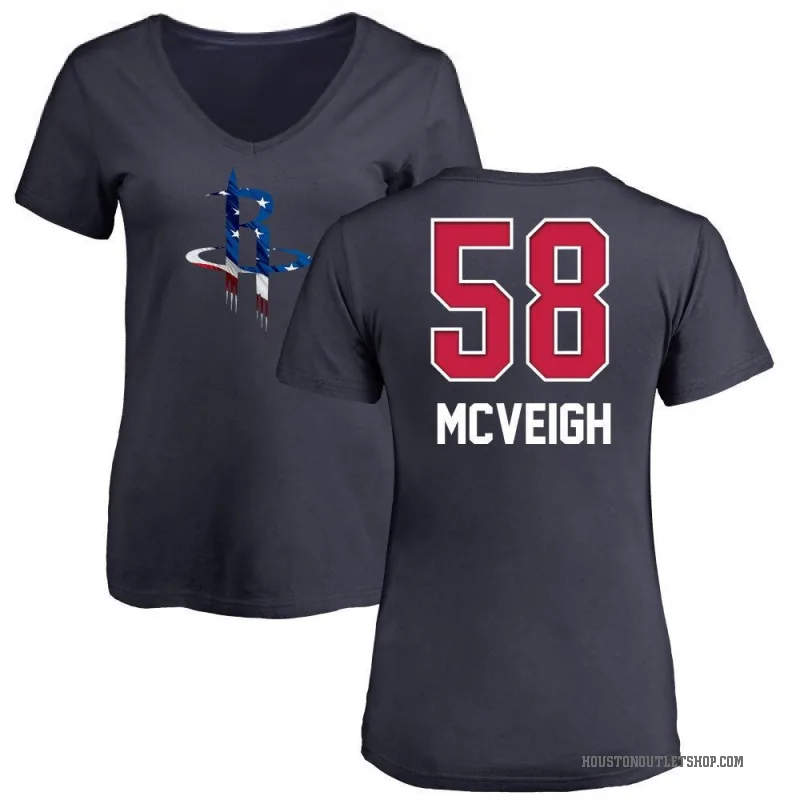 Jack McVeigh Women's Navy Houston Rockets Name and Number Banner Wave V-Neck T-Shirt