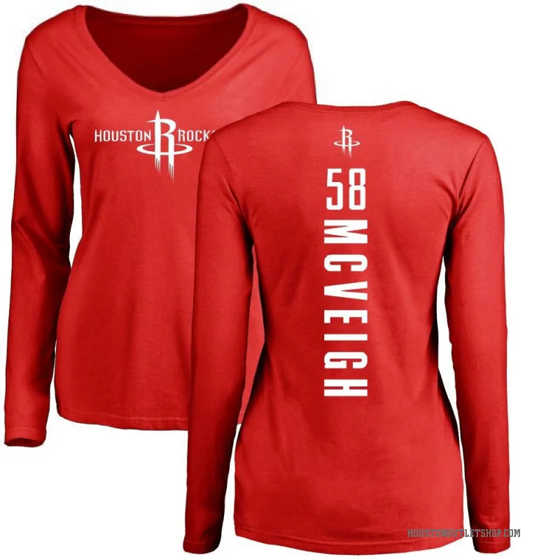 Jack McVeigh Women's Red Houston Rockets Backer Long Sleeve T-Shirt