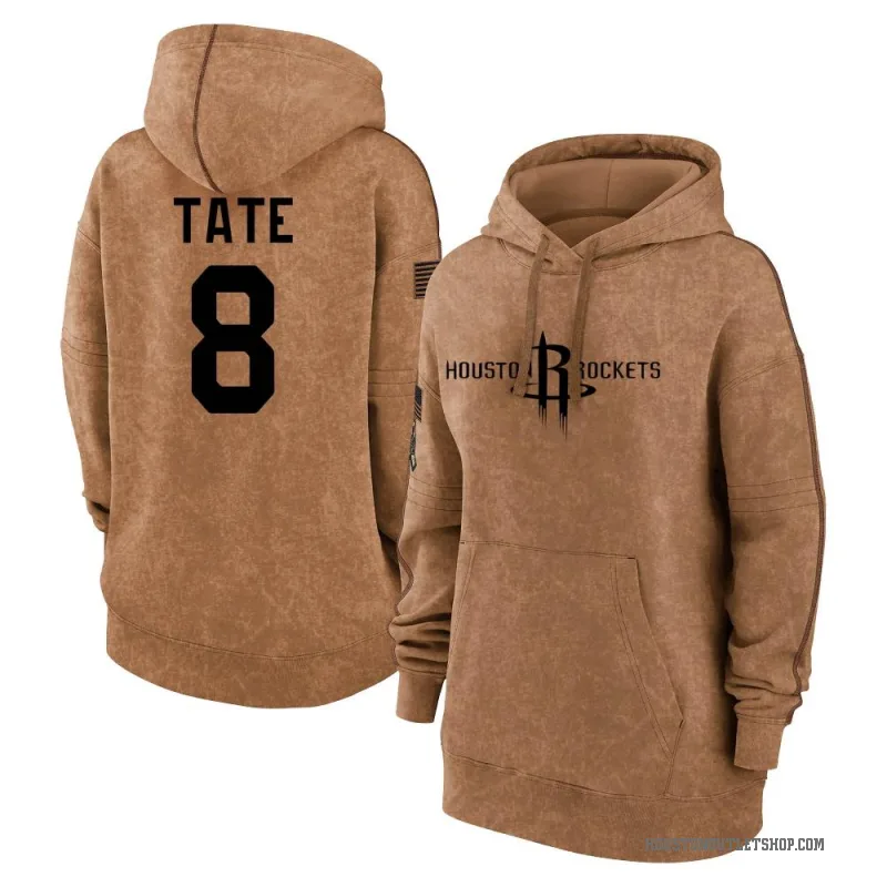 Jae'Sean Tate Women's Brown Houston Rockets 2023 Salute to Service Pullover Hoodie