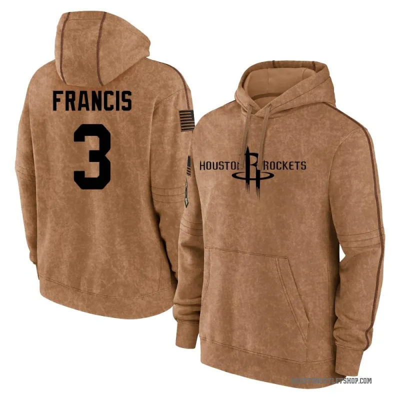 Steve Francis Men's Brown Houston Rockets 2023 Salute to Service Club Pullover Hoodie
