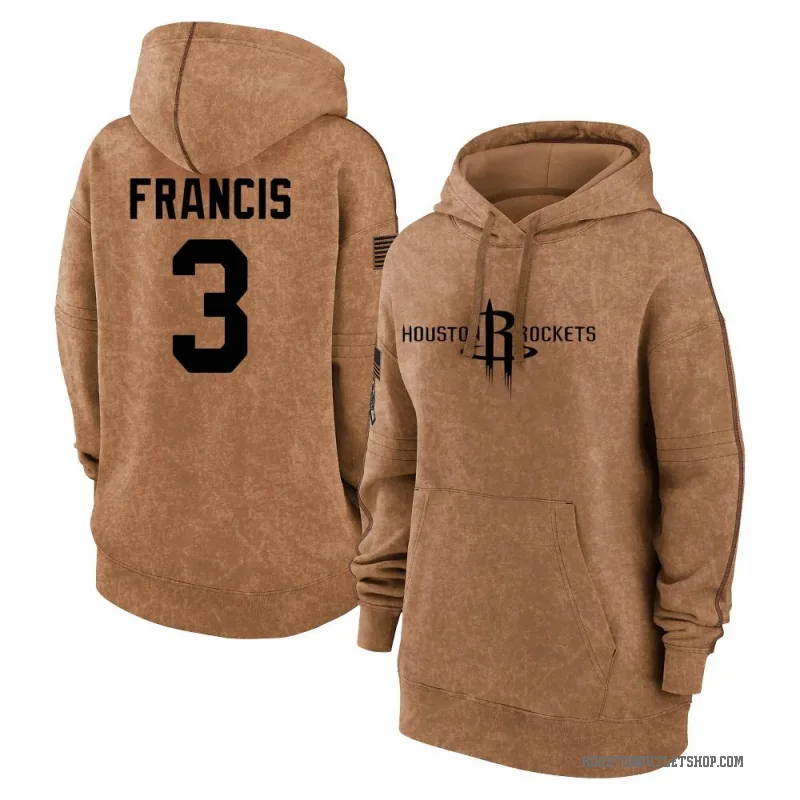Steve Francis Women's Brown Houston Rockets 2023 Salute to Service Pullover Hoodie