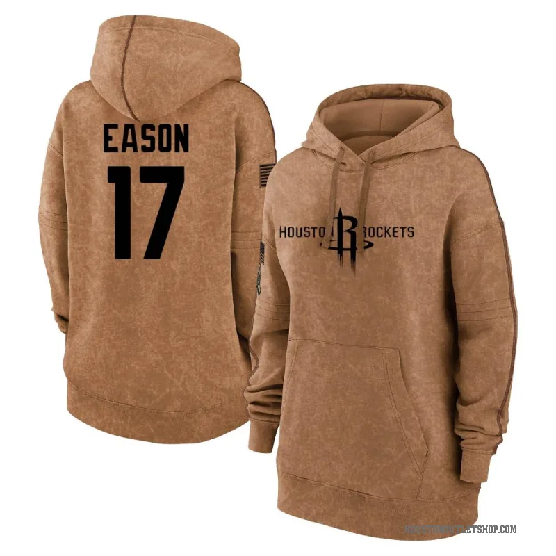 Tari Eason Women's Brown Houston Rockets 2023 Salute to Service Pullover Hoodie