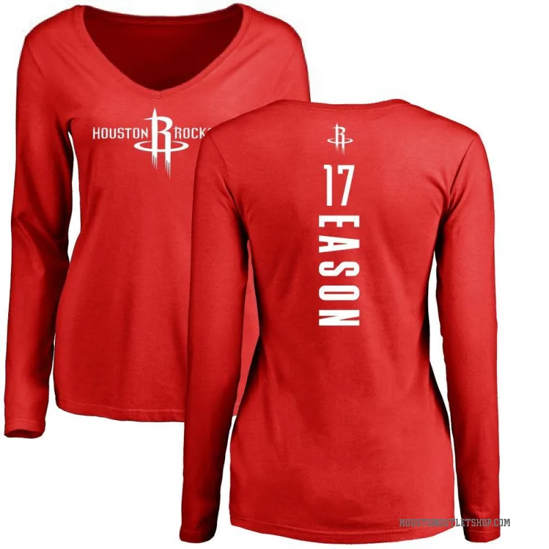 Tari Eason Women's Red Houston Rockets Backer Long Sleeve T-Shirt