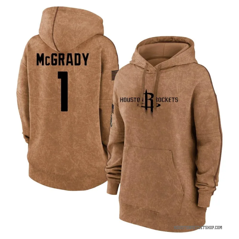 Tracy McGrady Women's Brown Houston Rockets 2023 Salute to Service Pullover Hoodie