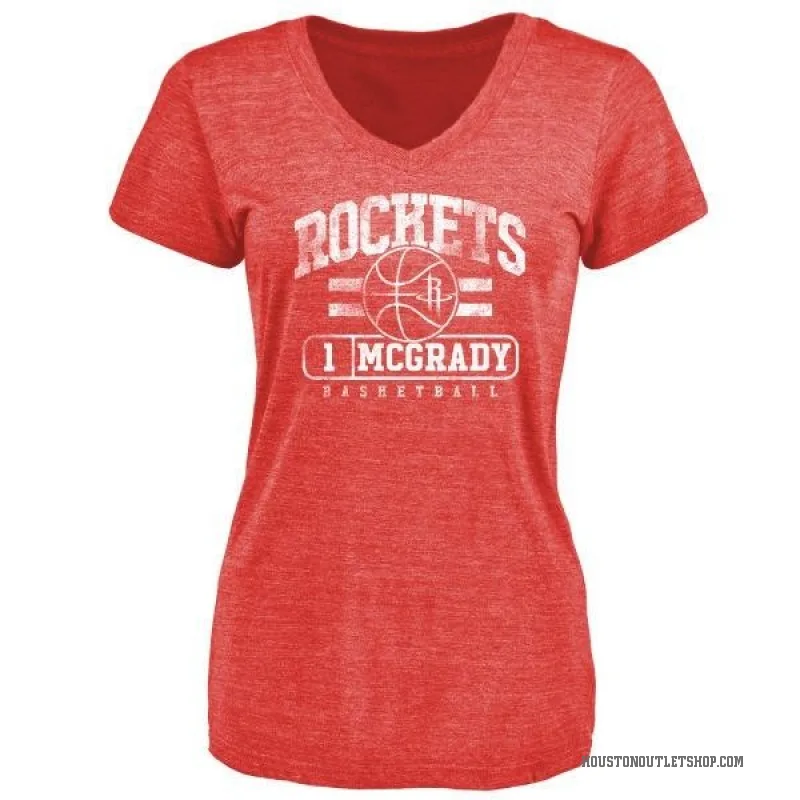 Tracy McGrady Women's Red Houston Rockets Baseline T-Shirt