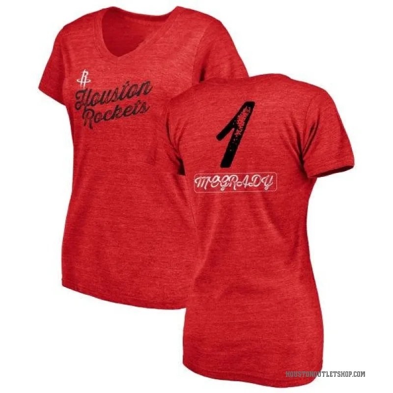 Tracy McGrady Women's Red Houston Rockets Sideline V-Neck T-Shirt