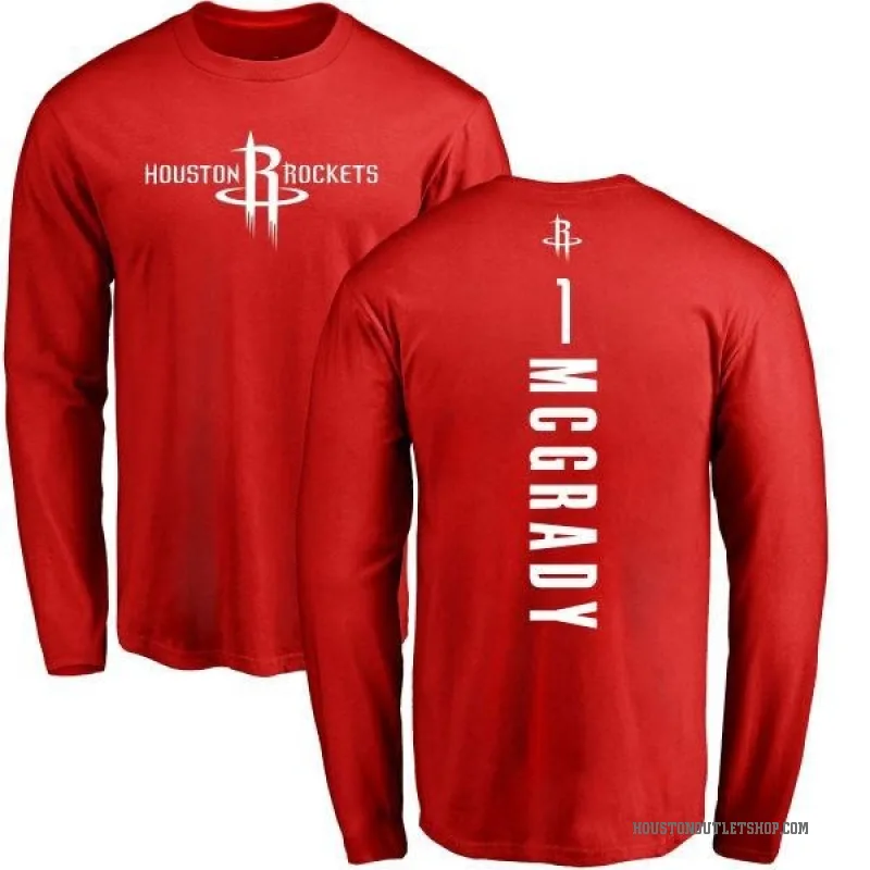 Tracy McGrady Youth Red Houston Rockets Backer Long Sleeve T-Shirt