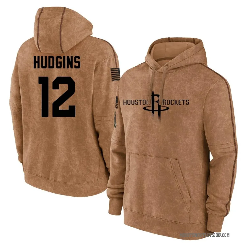 Trevor Hudgins Men's Brown Houston Rockets 2023 Salute to Service Club Pullover Hoodie