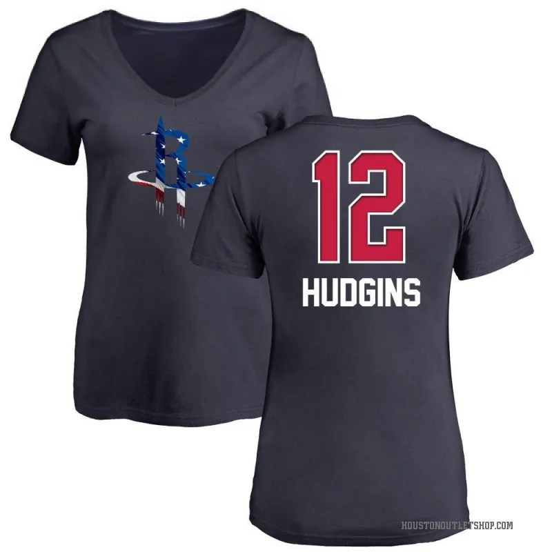 Trevor Hudgins Women's Navy Houston Rockets Name and Number Banner Wave V-Neck T-Shirt