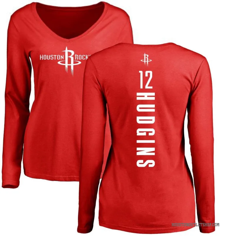 Trevor Hudgins Women's Red Houston Rockets Backer Long Sleeve T-Shirt
