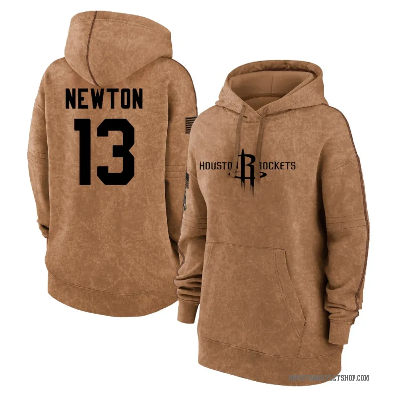 Tristen Newton Women's Brown Houston Rockets 2023 Salute to Service Pullover Hoodie